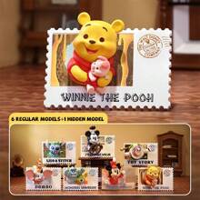 Miniso Serie di figurine in scatola cieca con francobolli vintage Disney, in materiale PVC con bordi in lamina d'oro e repliche di personaggi classici, perfette per collezionare, decorare e come memorabilia per fan (1 pezzo, consegna casuale)