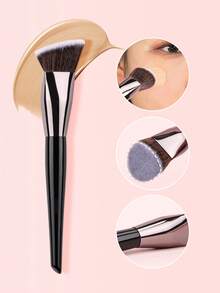 1 件装粉刷，平角自然无缝细薄，适合淡妆，便携式化妆工具 - 黑色 - 查看 10