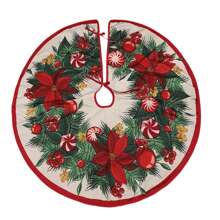 1 pieza/2 piezas Nuevo Falda de árbol de Navidad impresa de 35 pulgadas, Falda de árbol de Navidad con estampado de dibujos animados, Decoración de escena festiva, Aumenta el ambiente festivo, Decoración para fiesta temática, Decoración del hogar y la sala de estar, Decoración de la tienda, Decoración de estilo rústico. Mejores regalos Decoración del hogar Decoraciones navideñas Invierno