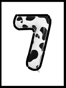 10pcs/Set 40inch (Approx. 101cm) Huge 0-9 Number Cartoon Balloons, Cartoon Balloons, Black & White Balloons, Aluminum Foil Polyester Balloons, White/Pink/Light Blue/Caramel/Cream/Cow Print Foil Balloons, For Birthday Party Decorative Balloon Props - Multicolor - View 74