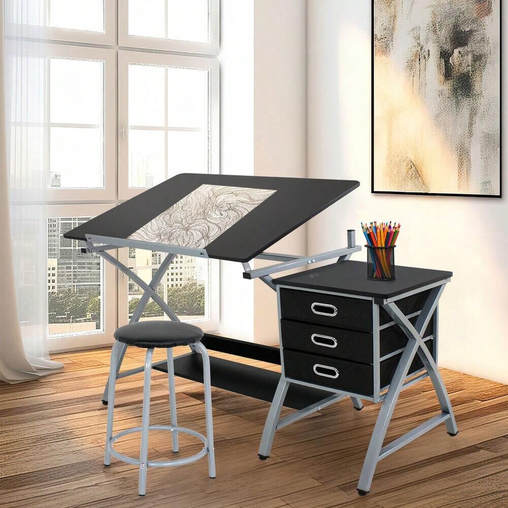 Drafting Table Design Drawing Desk Board Adjustable Storage Art Artist
