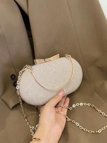 Mini sac de soirée élégant et à la mode / pochette brillante / sac de soirée scintillant en strass, chaîne métallique, sac doré pour fête de mariage, sac à bandoulière et sac à main pour femme, sacs de fête Tready, parfait pour fête, mariage, bal, dîner / banquet