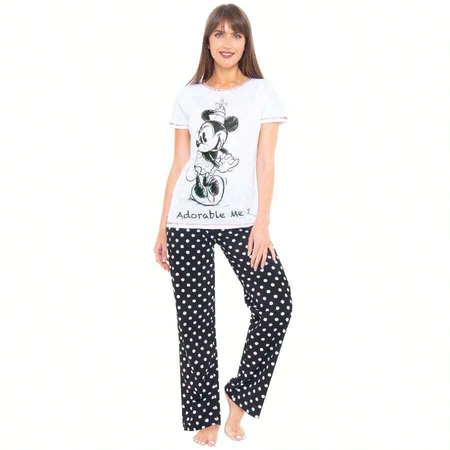 Disney Womens Pyjamas | Minnie Mouse Pjs For Women Sets | Ladies Cotton Pyjama Set | Women's Nightwear - Multicolor - View 1