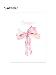 1 pieza Póster de arte estilo lazo con nombre personalizado, pintura en lienzo con letra, póster nórdico, decoración de pared para habitación de niños, accesorio, imagen colgante regalo de Navidad, Día de San Valentín, decoración Día de San Valentín, sin marco