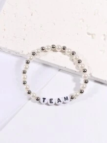 Set de pulseras personalizadas con perlas y cuentas con letras, diseño minimalista, personalizable con nombre, lema, ubicación, título del álbum, concierto, adecuado para cumpleaños, San Valentín, aniversario, regalo para hermana, novia