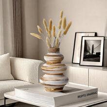 Modern Minimalist Brown Coarse Pottery Handmade Ceramic Vase Home Decoration Ornament Creative Living Room Study Desktop Flower Vase Gifts Birthday Graduation Back To School Room Decor School Supplies Glass Vase