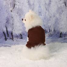 1 chiếc áo len cardigan cho thú cưng, không có cổ, thích hợp cho mèo và chó giữ ấm vào mùa thu/đông - màu nâu - Xem 9