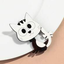 1pc Fashionable Acrylic Patchwork Cute Cat Wearing Hat & Glasses Animal Brooch, Suitable For Women Daily Wear And Gift - Colorful - View 17