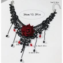 1 Stück Gotischer Spitzenschmuck mit grünem Edelstein Choker Halskette, einzigartiges Design