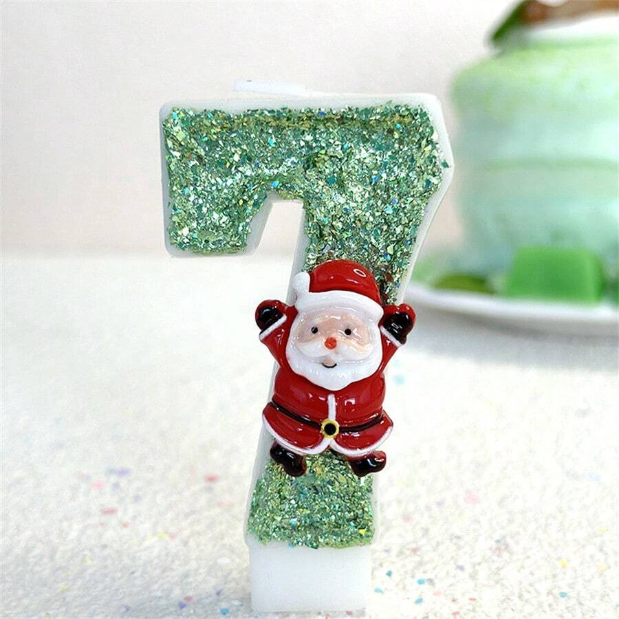 1 件圣诞老人数字蜡烛绿色渐变创意生日蜡烛日常最佳生日礼物送给妈妈的女朋友圣诞派对、房间装饰、礼物 - 聖誕老公公 - 查看 1