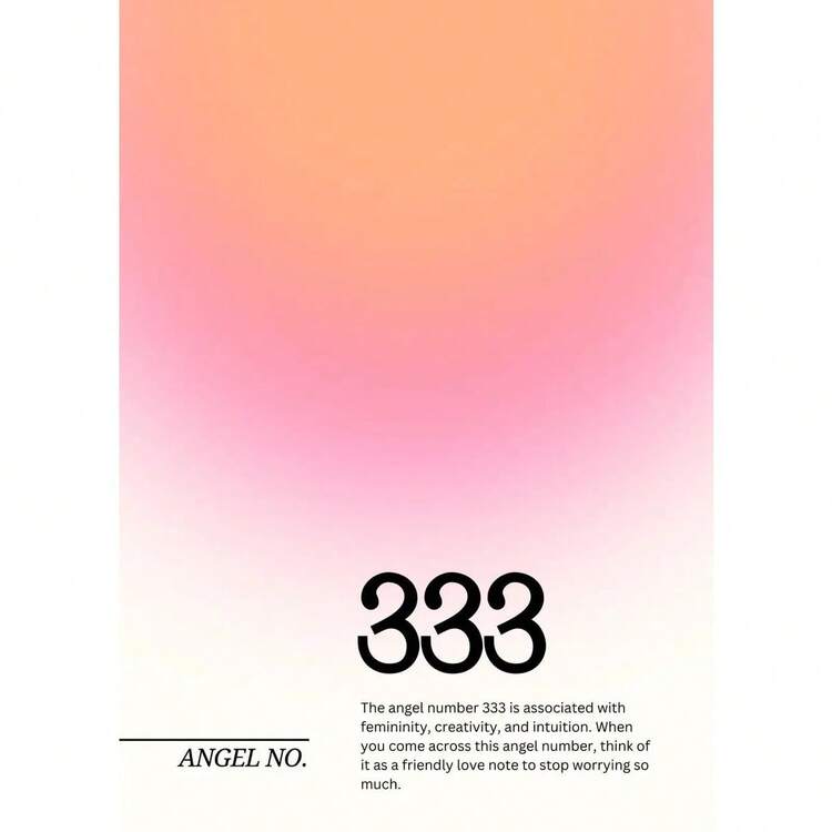 1pc Modern Angel Numbers Aura Cor Espiritual Estética Arte Pôster Pintura em Tela Impressões de Parede Imagem Para Sala de Estar Decoração de Casa Sem Moldura - Multicolorido - Ver 22