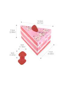 8/10/12/16/20pcs Cute Birthday Gift Box Candy Box With Hand Gift Box Triangle Cake Shape Birthday Party Creative Gift Box Party Company Gift Box, Small Business Supplies, Packaging Box, Wedding Decorations, Wedding - Multicolor - View 3