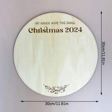 1件2024经典款圣诞手印标牌，人造木制圣诞老人主题装饰牌匾，安装方式多样，节日纪念品，印有英文文字“我的手曾经这么小” - DIY工艺品及装饰 家居装饰 圣诞装饰 房间装饰 冬季