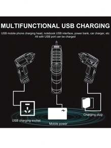 可充电无绳电动螺丝刀套件 - 旋转工具，配有多功能家用小型电钻驱动器、LED 灯和手提箱 - 非常适合 DIY、家庭维修和木工项目 - 彩色 - 查看 10