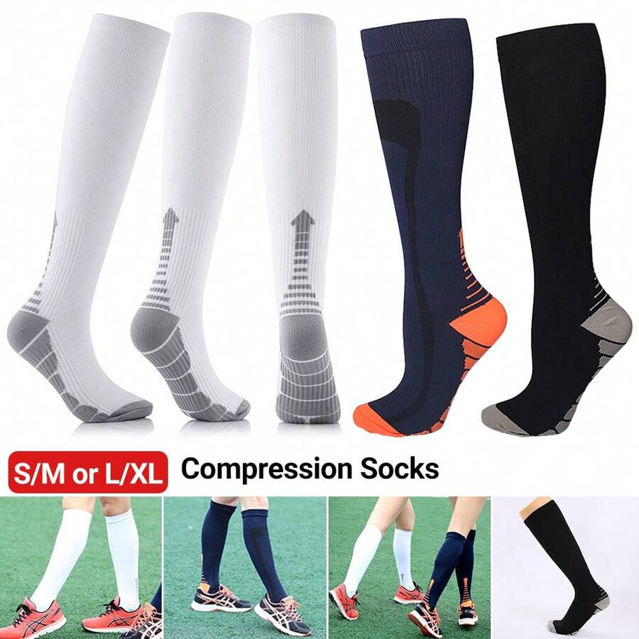 6 Pair Compression Socks Men & Women Varicose Veins AntiFatigue Flight