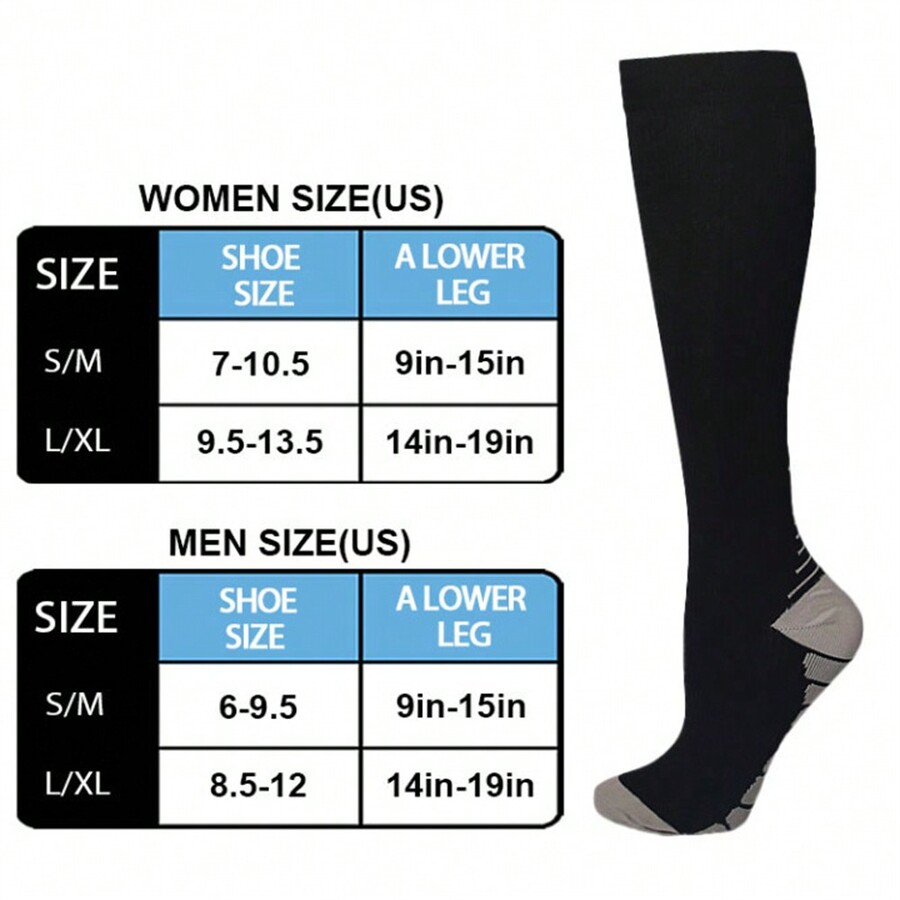 6 Pair Compression Socks Men & Women Varicose Veins AntiFatigue Flight