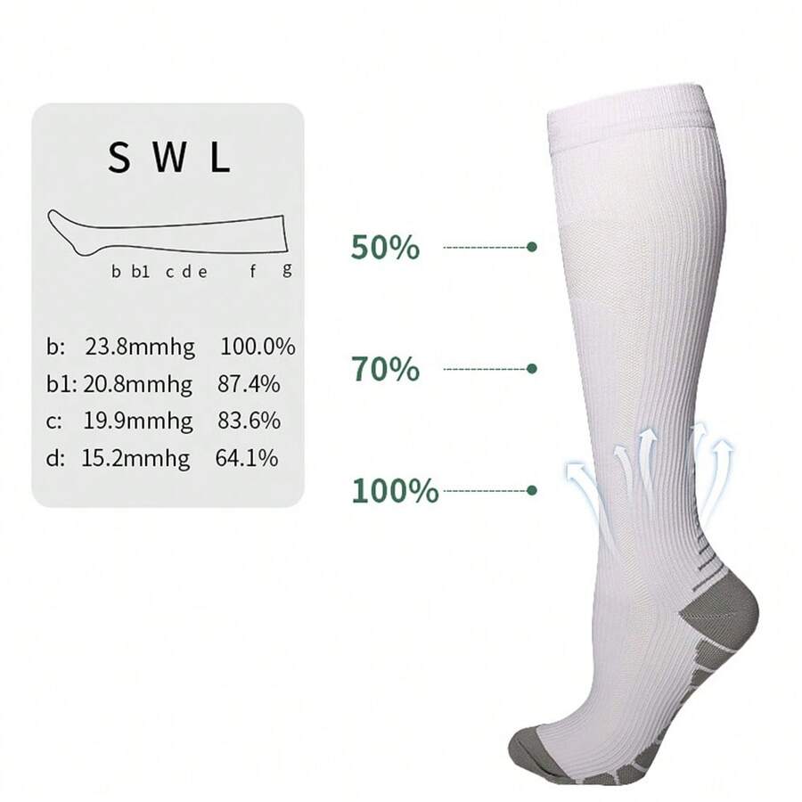6 Pair Compression Socks Men & Women Varicose Veins AntiFatigue Flight