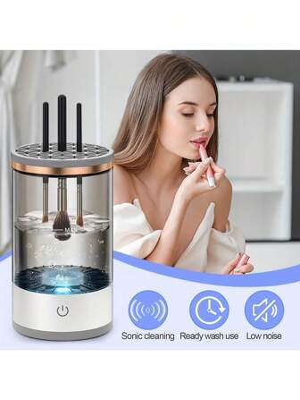 Elektrische make-upkwastenreiniger, een snelle en efficiënte machine die alle soorten kwasten grondig kan reinigen, draagbaar en compact ontwerp, geschikt voor reizen en thuisgebruik, geschikt voor make-upliefhebbers en professionals