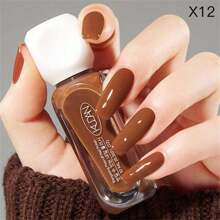 6pcs Nail Polish Set, 10ml Peel Off Water-Based Starry Nail Polish, Coffee Brown Nails, Fast Drying Long-Lasting Healthy And Brightening Effect - Suitable For All Season, Manicure Kit Diy Salon Nail Supplies ,Ideal For Women And Girls