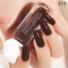 6pcs Nail Polish Set, 10ml Peel Off Water-Based Starry Nail Polish, Coffee Brown Nails, Fast Drying Long-Lasting Healthy And Brightening Effect - Suitable For All Season, Manicure Kit Diy Salon Nail Supplies ,Ideal For Women And Girls