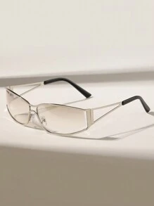 2 Pairs Y2K Metallic Frame Fashion Glasses For Women, Suitable For Music Festivals, Vacations, Parties And Holiday Gifts - Multicolor - View 4