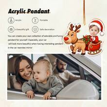 1 szt. Niestandardowy rodzinny wisiorek pamiątkowy ze zdjęciem dziecka, akrylowy wisiorek pamiątkowy w kształcie choinki, pierwszy wisiorek pamiątkowy na Boże Narodzenie, dla Twojej rodziny i przyjaciół, aby zapewnić wyjątkowe pamiątki, ciepłe prezenty świąteczne