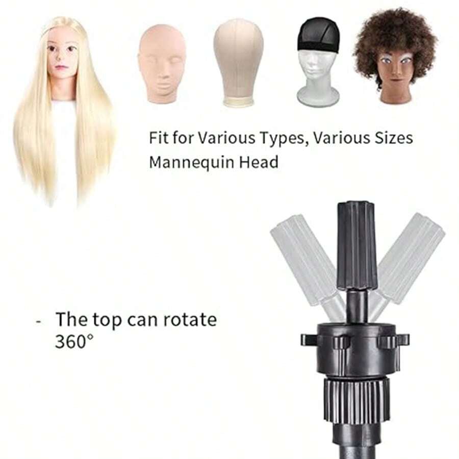 Wig Stand Tripod For Hairdresser Practice Style Display Human Hair