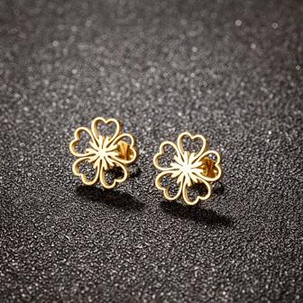 1 Pair Plum Blossom Earrings Stud Stainless Steel Jewelry Lucky Flower Earrings Jewelry Birthday Gift Valentines