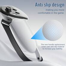 AOLION Meta Quest 3 Controller Cover, Non-Slip VR Controller Replacement Cover With Wrist Strap For Meta Quest 3 Controller - White - View 7