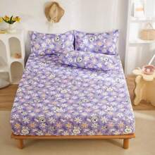 Bedding Set Double Bed Sheet Standard 1 Pc With Elastic Microfiber Assorted Floral And Geometric Print - 列印 - 查看 9