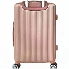 360° Carry-On Suitcase, Easy On The Plane. 2 Zippers, Expandable, Double Wheels, 9kg 10kg, New 2024 - 乾枯玫瑰色 - 查看 2