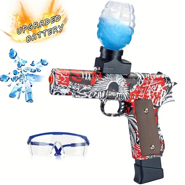 Electric Gel Ball Blaster Pistol Gun Toy, Automatic Splatter Gun With Goggles, Outdoor Activities Shooting Game