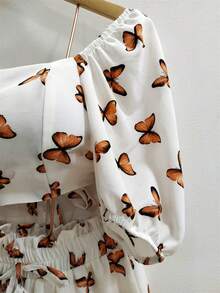 Women's Printed Set Cropped Multiforms And Shorts Summer Fashion - màu nâu - Xem 3