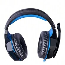 G2000 Blue Gaming Headset, Surround Stereo Gaming Headphones With Noise Cancelling Mic, LED Lights & Soft Memory Earmuffs For PSseries, XB One, PC Computer Games - Màu xanh lam - Xem 6