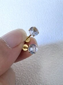 6pcs/Set Stainless Steel & Ear Bone Stud Earrings For Women