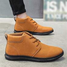 2024 新款男士高帮运动鞋，时尚休闲运动鞋，秋季 - 卡其色 - 查看 6