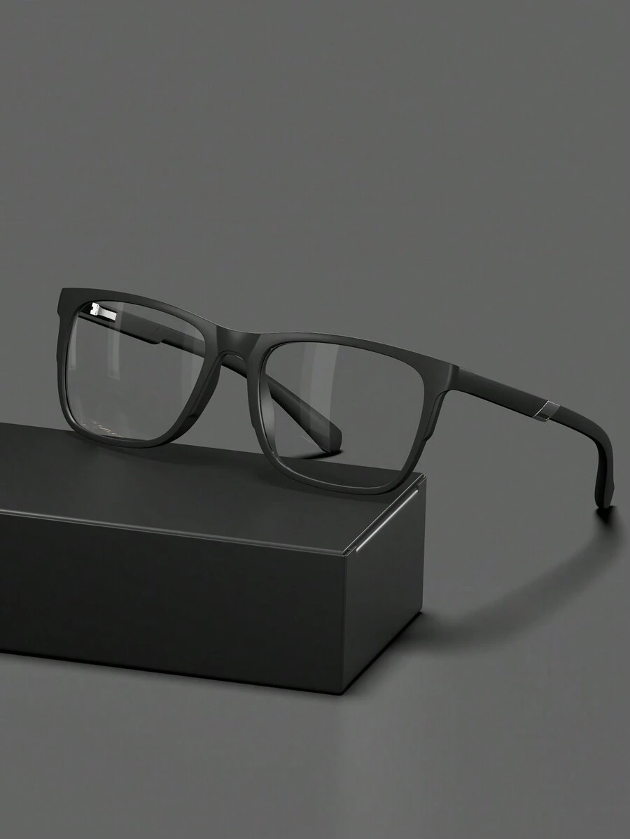1 Cặp Kính Nam TR Cổ Điển Có Bản Lề Linh Hoạt, Gọng Kính Thời Trang Thường Ngày - Màu đen mờ - Xem 1