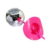 1pc 20oz Silver Mirror Disco Ball Tumbler With Removable Pink Cowboy Hat, Aesthetic Disco Theme Party Cup With Straw, Creative Western Girl Gift & Fun Bar Accessories (600ml) - Silver - View 6