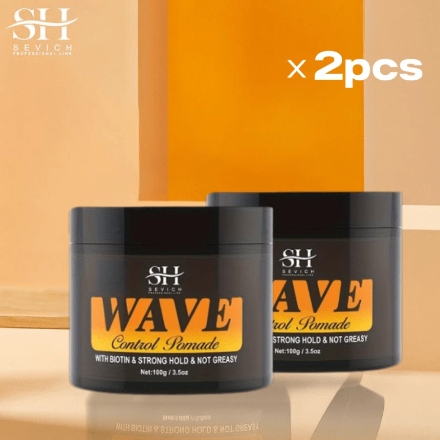 sevich Wave Pomade For Men 360° Waves Strong Hold, Pomade Kit-3pcs Set With Hair Brush And Silky Durag-Non-Greasy Hair Styling Paste With Biotin, Jojoba Oil, Mentha Haplocalyx - Easy Wash, Normal Hair Types - 2個 - 查看 1