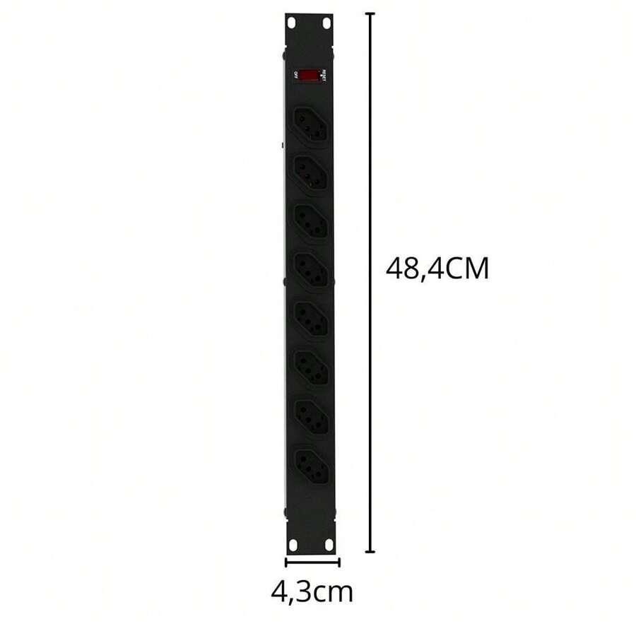19Inch Rack Power Strip With 8 Outlets And 10A Circuit Breaker SHEIN