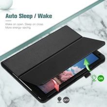 Apple Case Compatible With Samsung Galaxy Tablets / IPad / Redmi Pad Se , Folding Stand Shockproof Smart Cover With Pencil Holder [Auto Sleep/Wake] Kickstand PU Leather Full Body Protective Cover (Black)