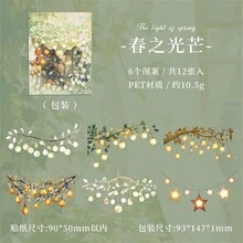 Sea Of ​​Lights Stars Vattentät klistermärkeset, 12 ark - PVC, självhäftande dekaler för scrapbooking, tidskrifter och planerare | Blandade färger och mönster - Multifärgad - Visa 18