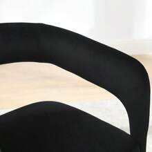 Flannelette Material Single Leisure Chair ,Comfortable Cushioned Single Leisure Chair,Chair Backrest Hoow Wih Armrests,Sutable For Living Rooms,Bedrooms And Dining Rooms:The Chair Is Sized To Fit Into Any Space And Provides The Support And Comfort You Need To Read, Rest Or Work For Short Periods. And It Is Also Very Convenient When Handling And Moving, And Can Adjust Its Position Without Effort To Adapt To Different Use Scenarios - 黑色 - 查看 7