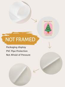 1pc Retro Christmas Tree Print, Pink Wall Art, Waterproof Canvas, Artwork For Home Decor, Suitable For Bedroom, Office, Living Room, Cafe, Bar, Indoor/Outdoor Use, Spring/Summer Season, Ink On Canvas, Unframed Christmas Decoration XMAS Decor Christmas Tree Gift Decor Thanksgiving Wedding Home Decor Home Decor Fall Decor Autumn Decor Birthday Decorations For Gifts Party Supplies Indoor Holiday Festival Decor Halloween Decor Wall Decor Halloween Ornaments