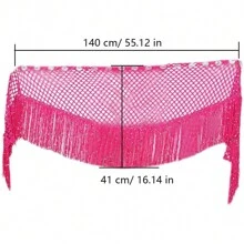 Women Tassel Belly Dance Hip Scarf Hollow Out Tie Up Triangle Waist Belt Skirt Summer Beach Cover Up - Multicolor - View 13