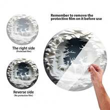 3 件装圣诞门挂牌圆形亚克力圣诞装饰 3D 驯鹿挂牌节日墙壁装饰 - 20x20cm - 查看 3