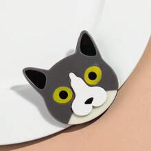 1pc Fashionable Acrylic Patchwork Cute Cat Wearing Hat & Glasses Animal Brooch, Suitable For Women Daily Wear And Gift - Colorful - View 19