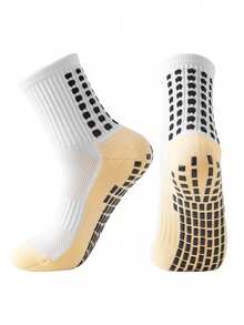 1 双/3 双/5 双专业运动厚毛圈垫袜，舒适耐用，采用硅胶防滑脚踝设计，适合跑步、骑自行车、足球四季 - 彩色 - 查看 4