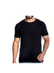 Men's T-Shirt And Shorts Kit Cotton Various Colors + Free Watch - 黑色 - 查看 2