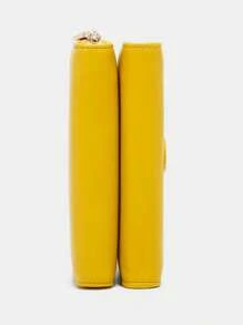 Women's 2-In-1 Handbag Yellow Small Phone Case Crossbody Wallet Detachable Strap Snap Closure Perfect For Everyday Use Or Travel Any Occasion